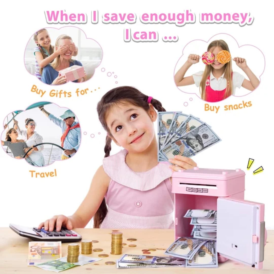 Piggy Bank for Boys, Electronic Piggy Banks Password Money Saving Box Gifts for 11 Year Old Boy Money Bank Toy Birthday Gifts for Boys Girls Kids Safe Cash Coin Can